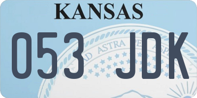 KS license plate 053JDK