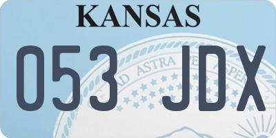 KS license plate 053JDX