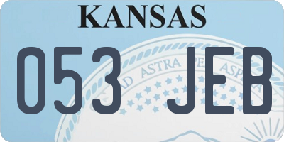 KS license plate 053JEB