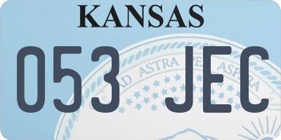 KS license plate 053JEC