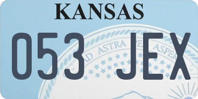 KS license plate 053JEX