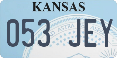 KS license plate 053JEY