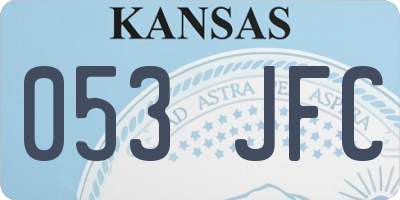 KS license plate 053JFC