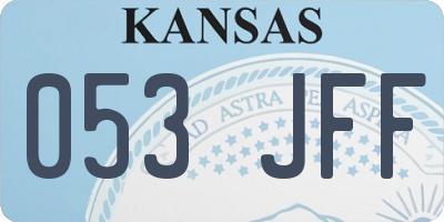 KS license plate 053JFF