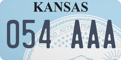 KS license plate 054AAA