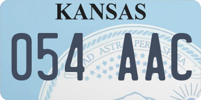 KS license plate 054AAC