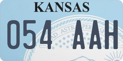 KS license plate 054AAH