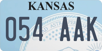 KS license plate 054AAK