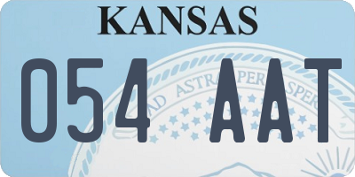 KS license plate 054AAT