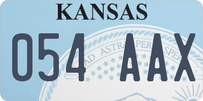 KS license plate 054AAX