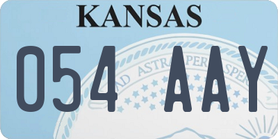 KS license plate 054AAY