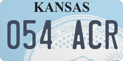 KS license plate 054ACR