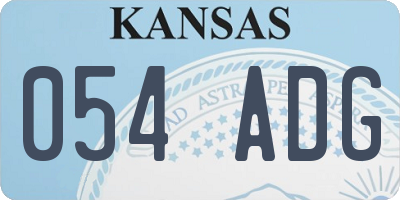 KS license plate 054ADG