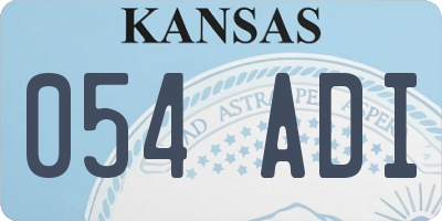 KS license plate 054ADI