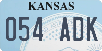 KS license plate 054ADK