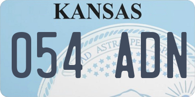 KS license plate 054ADN