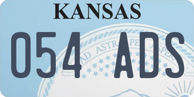 KS license plate 054ADS
