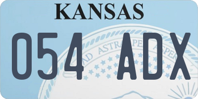 KS license plate 054ADX