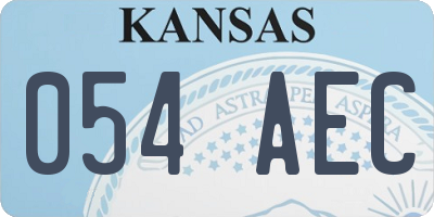 KS license plate 054AEC