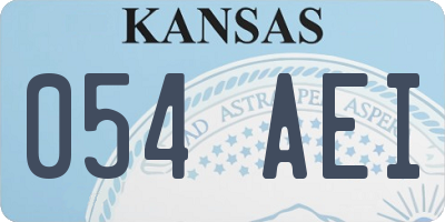 KS license plate 054AEI