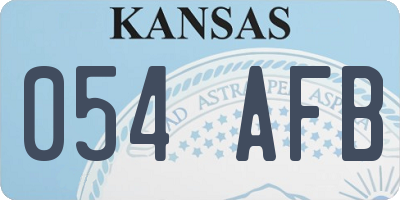KS license plate 054AFB