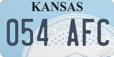 KS license plate 054AFC