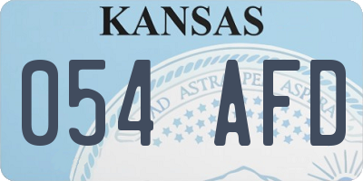 KS license plate 054AFD