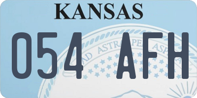 KS license plate 054AFH