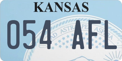 KS license plate 054AFL