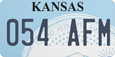 KS license plate 054AFM