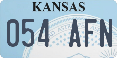 KS license plate 054AFN