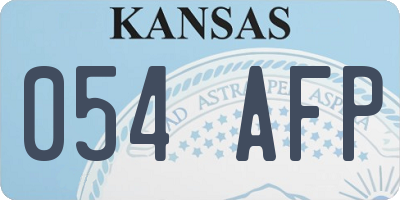 KS license plate 054AFP