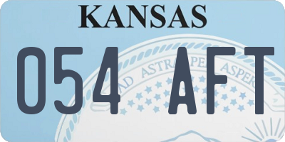 KS license plate 054AFT
