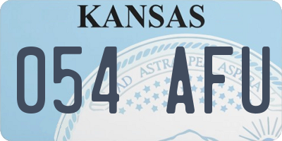 KS license plate 054AFU