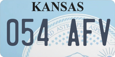 KS license plate 054AFV