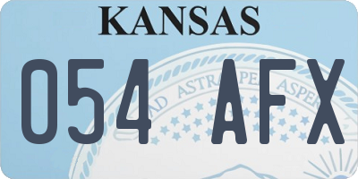 KS license plate 054AFX