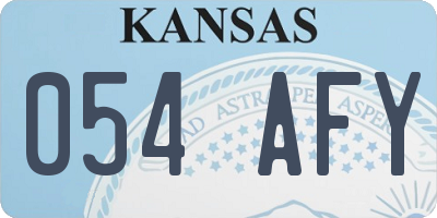 KS license plate 054AFY