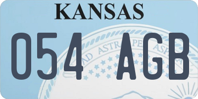 KS license plate 054AGB