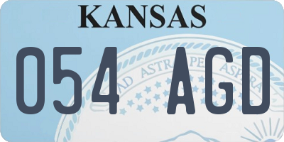 KS license plate 054AGD
