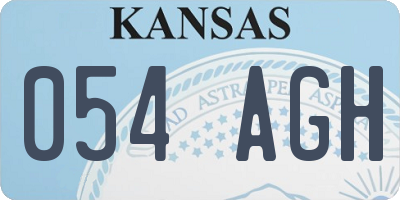 KS license plate 054AGH
