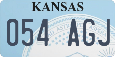 KS license plate 054AGJ