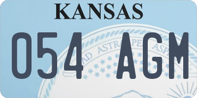 KS license plate 054AGM