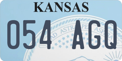 KS license plate 054AGQ