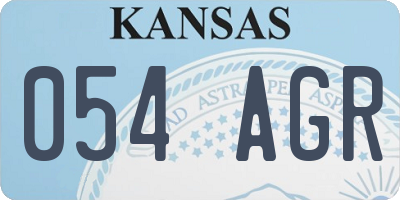KS license plate 054AGR