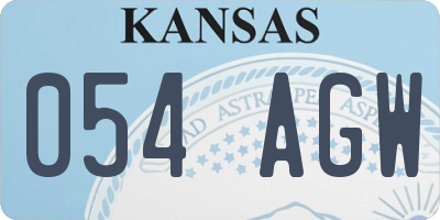 KS license plate 054AGW