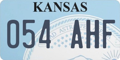 KS license plate 054AHF