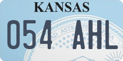 KS license plate 054AHL