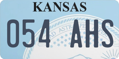 KS license plate 054AHS