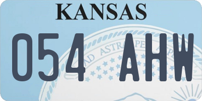 KS license plate 054AHW
