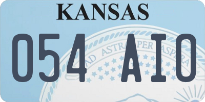 KS license plate 054AIO